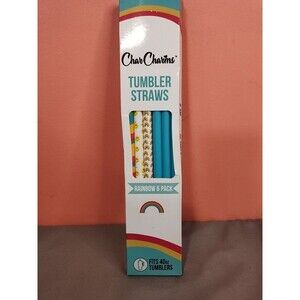 CharCharms Tumbler Straws 6 Pack Rainbow